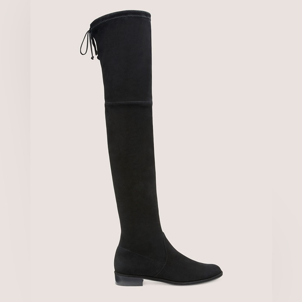 STUART WEITZMAN Lowland Over-The-Knee Black Suede Leather Boots